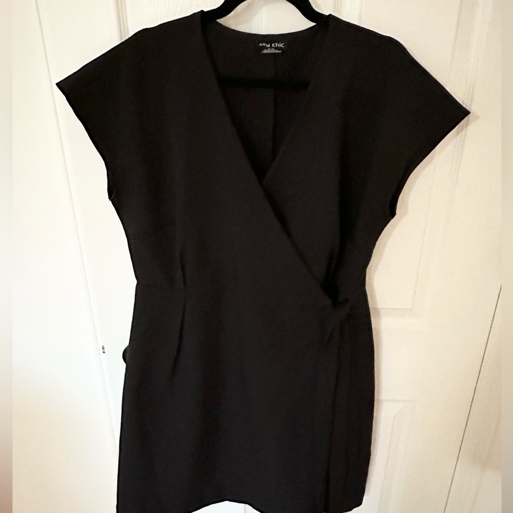City chic wrap mini dress